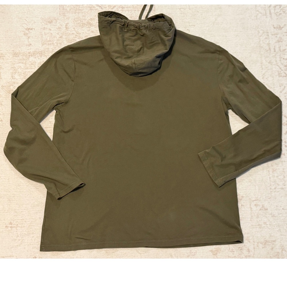 Polo Ralph Lauren Mens XL Hoodie Long Sleeve T-Shirt Olive Green Red Pony Cotton - Picture 5 of 7